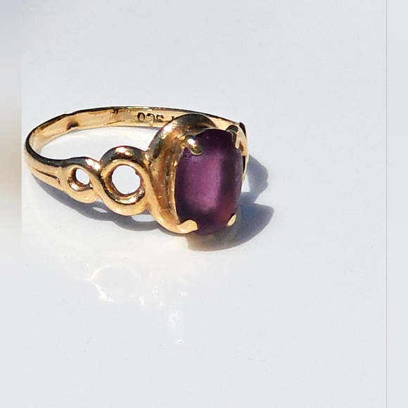 Vintage 10k Gold Stamped Psco Amethyst Ring Sz 4 - Picture 2 of 3